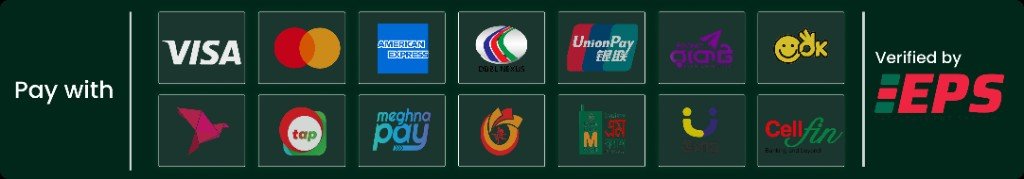 Accepted payment methods via EPS: Visa, Mastercard, bKash, Nagad, Rocket, and more